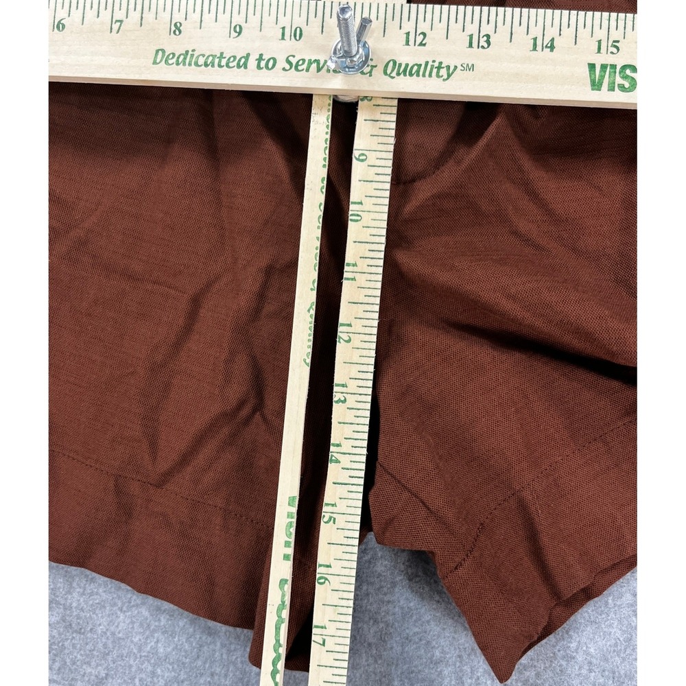 A New Day Women's Size 8 Rust Brown Pleated Linen Blend Shorts - Picture 7 of 8